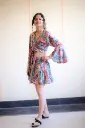 Boho Elegance Wrap Top & Skirt Set 