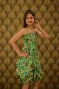 Emerald Mosaic Handkerchief Dress