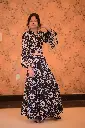 Black & White Floral Wrap Top & Wrap Skirt Set