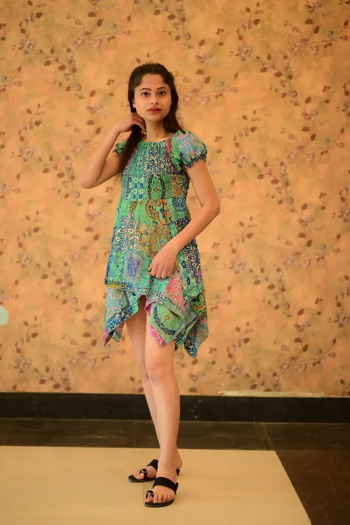 Boho Patchwork Handkerchief Dress