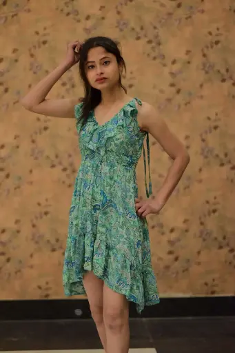 Serene Meadow Ruffle Dress