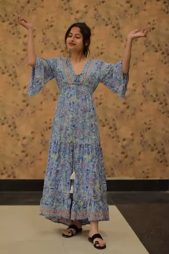 Ethereal Paisley Boho Maxi Dress