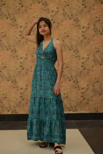 Boho Twilight Halter Maxi Dress