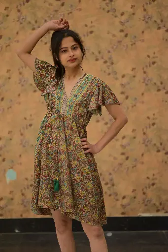 Rust Paisley Midi Dress