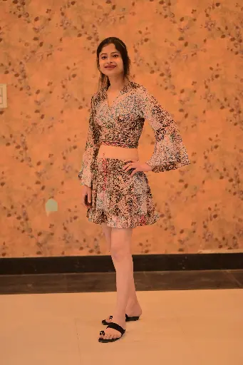 Vintage Boho Wrap Top & Skirt Co-ord Set